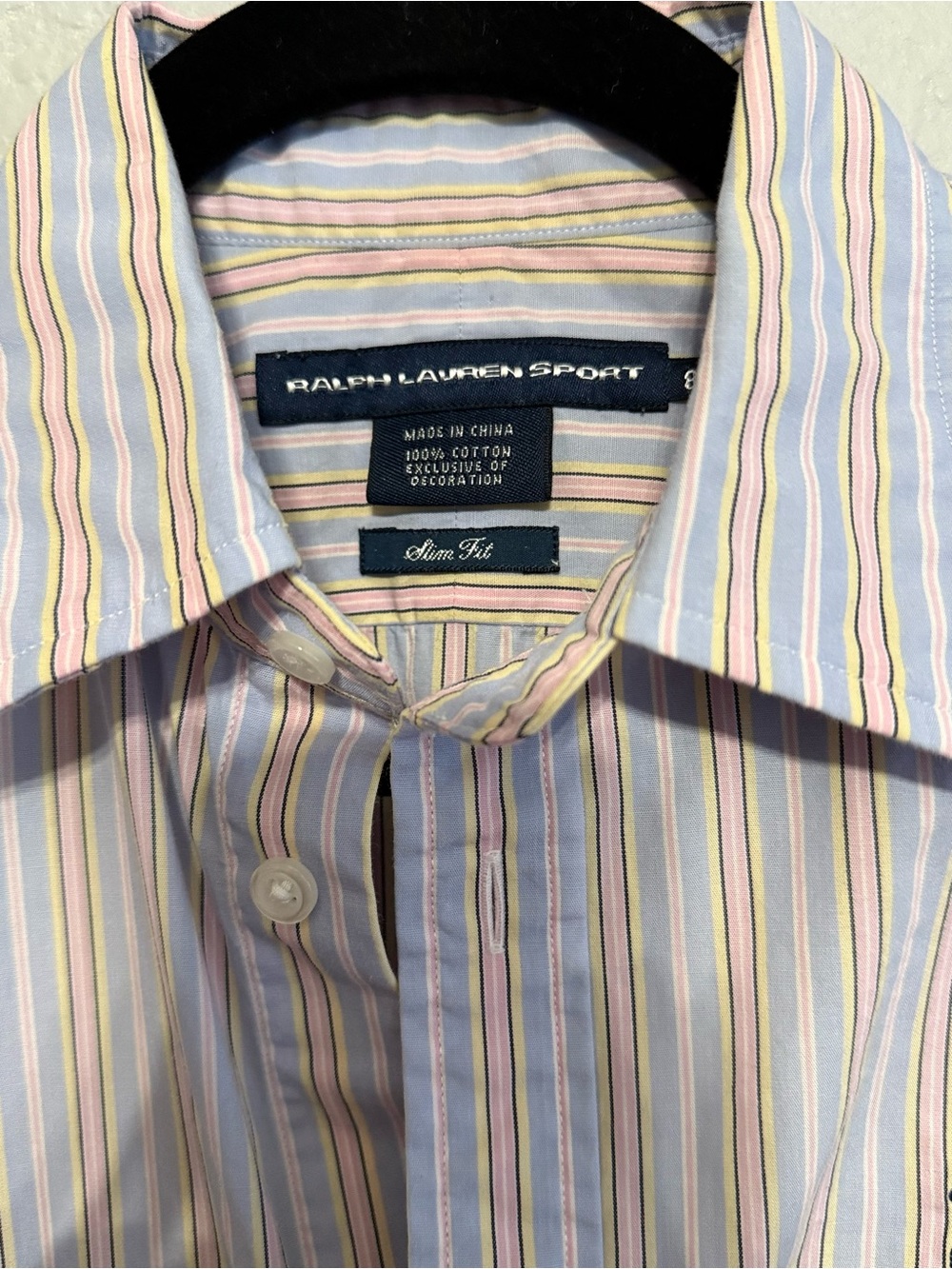 Ralph Lauren Women's Striped Button-Down Shirt in Light Blue, White & Peach - Picture 2 of 6